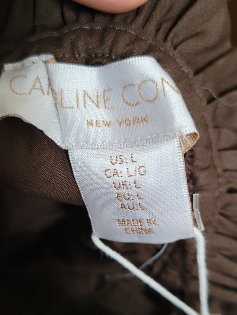 Caroline Constas Chocolate Brown Smocked Maxi Dress Size Large Cotton - Picture 9 of 13